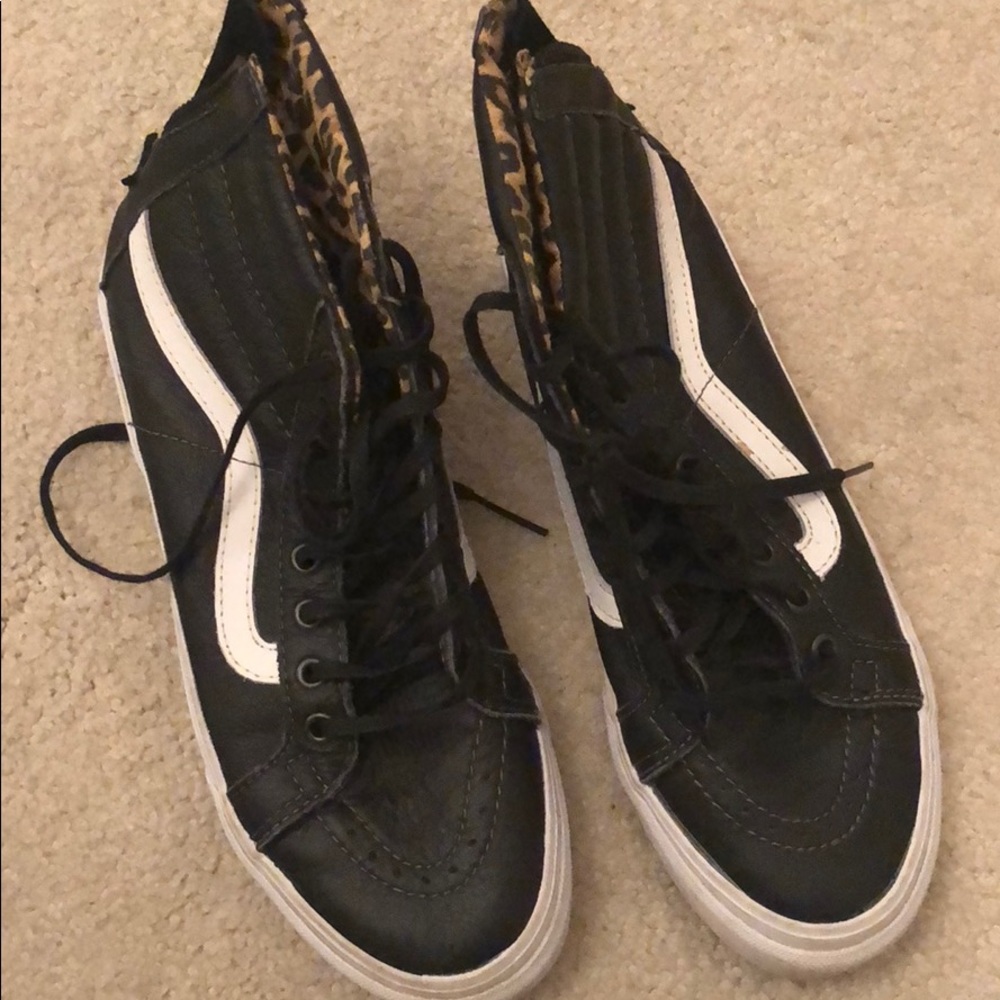 Leather sk8-hi slim zip
